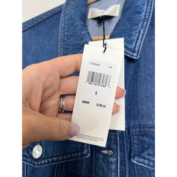 NWT 7 For All Mankind Denim Lustre Sleeveless Balloon Jumpsuit Dark Indigo Blue - Picture 5 of 8